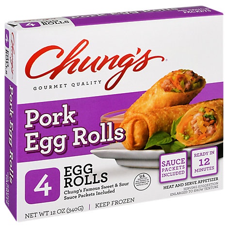 slide 1 of 1, Chung's Chungs Egg Rolls Pork, 12 oz