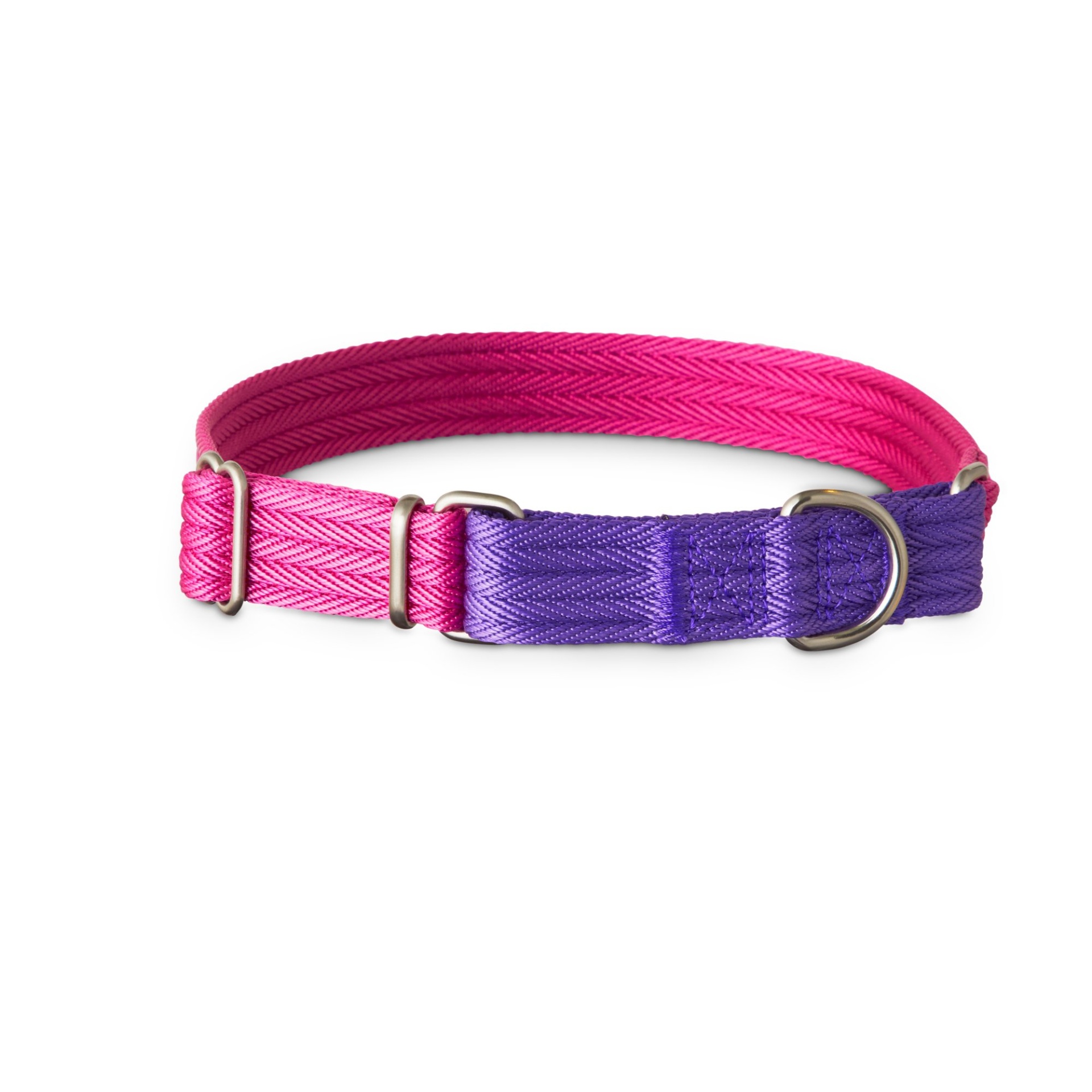 slide 1 of 1, Good2Go Purple and Pink Two Tone Martingale Dog Collar, MED