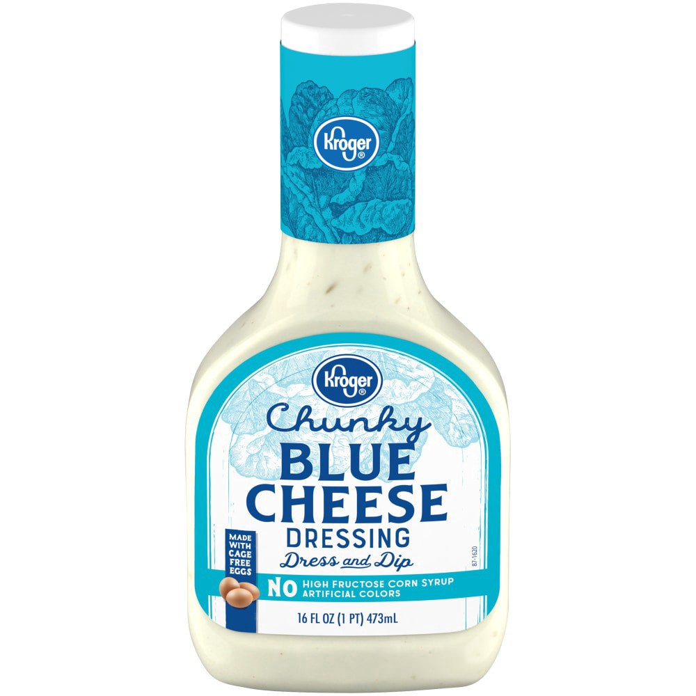 slide 2 of 3, Kroger Chunky Blue Cheese Dressing, 16 fl oz