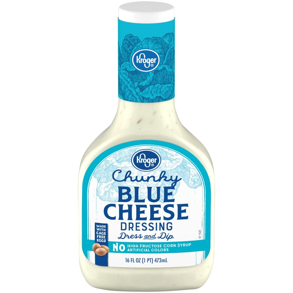 slide 1 of 3, Kroger Chunky Blue Cheese Dressing, 16 fl oz