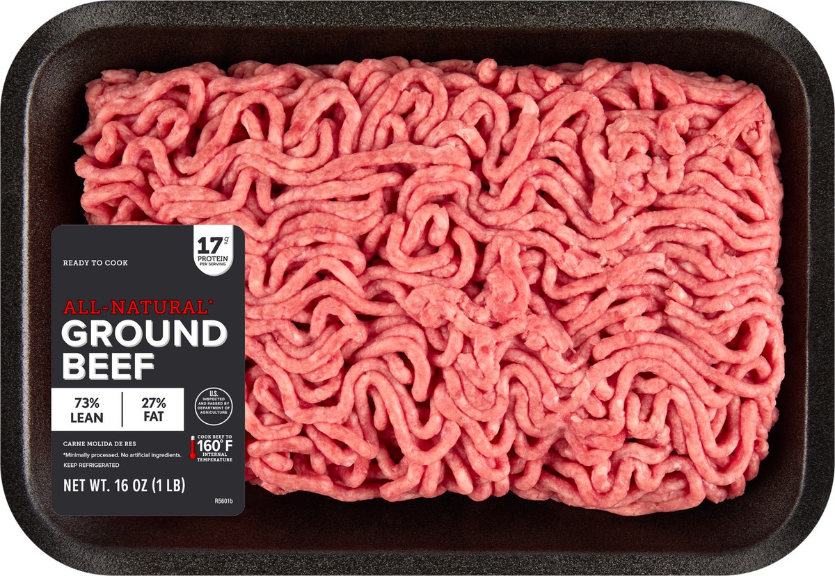 slide 8 of 9, Tyson Ground Beef, 73% Lean/27% Fat, 16 oz
