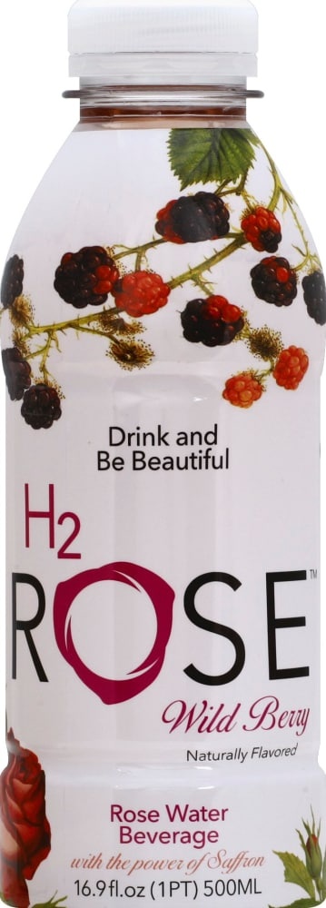 slide 1 of 1, H2Rose Wild Berry Rose Water Beverage, 16.9 fl oz