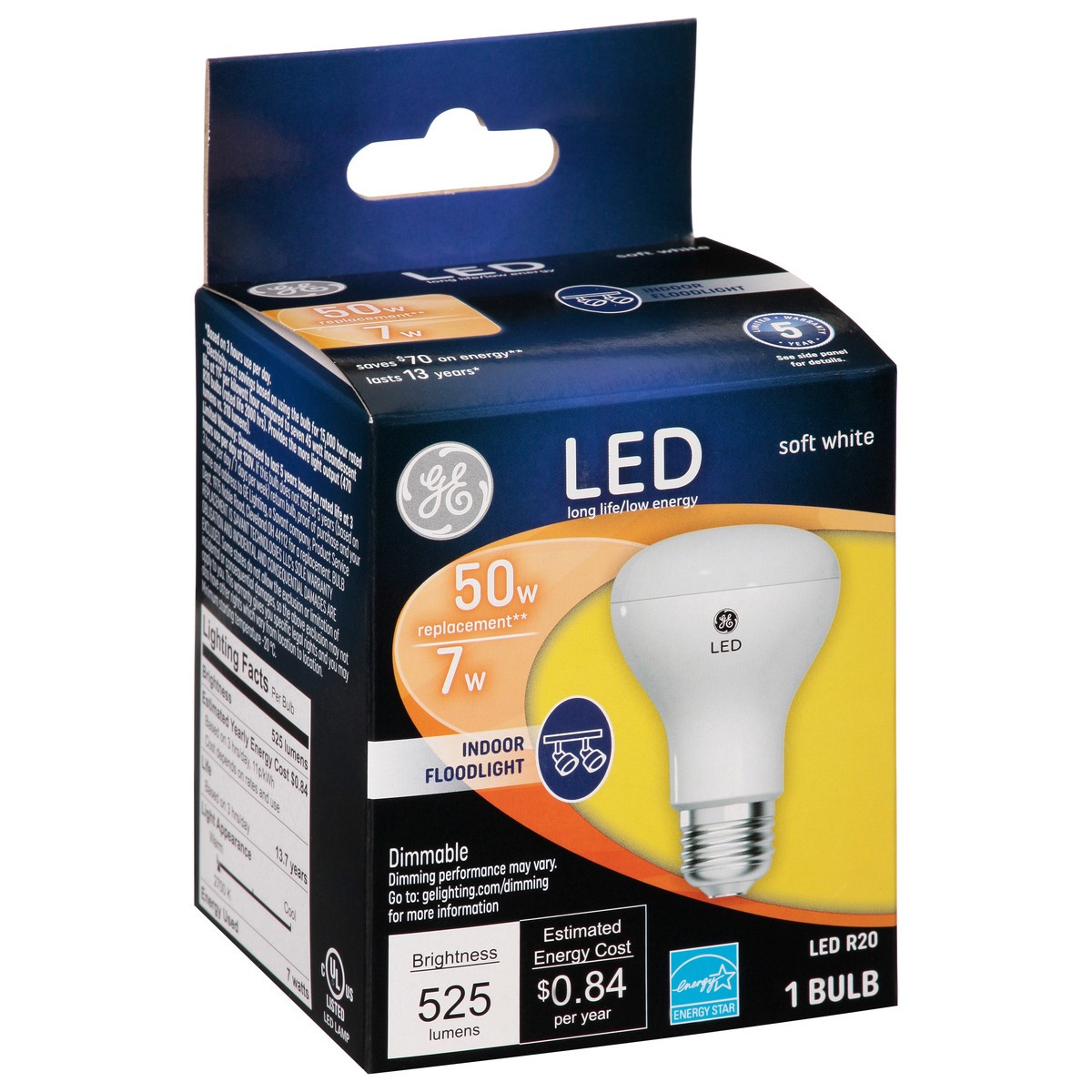 slide 1 of 3, Ge Lighting Light Bulb, Led, Soft White, Indoor, 7 Watts, 1 ct