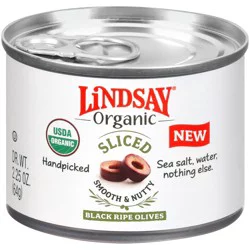 Lindsay Sliced Organic Black Ripe Olives 2.25 oz