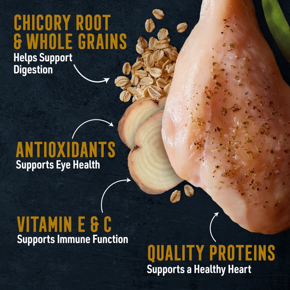 slide 3 of 5, Abound Pro Vet Formulated Healthy Weight Chicken & Oatmeal Recipe Dry Dog Food, 8 lb