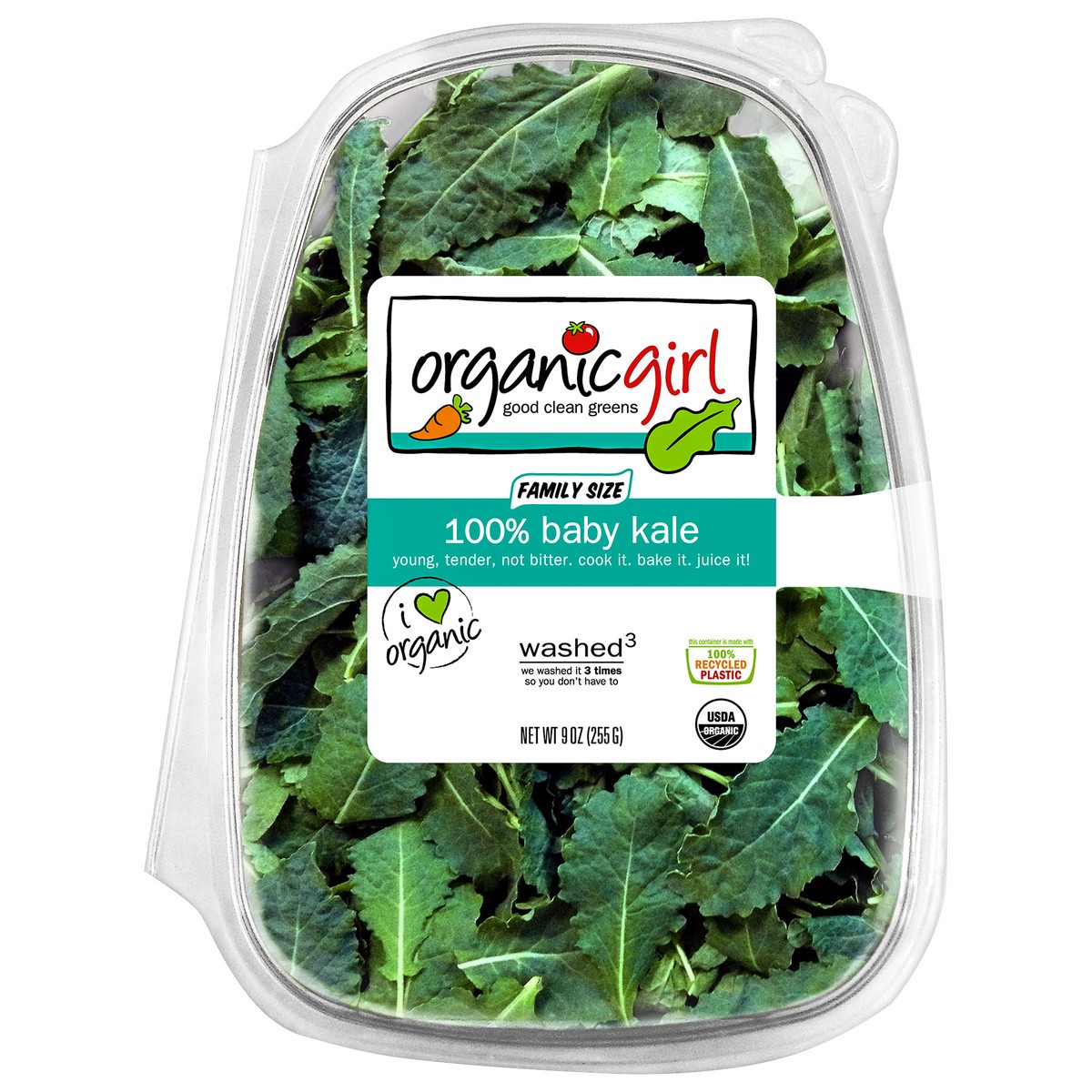 slide 1 of 4, Organic Girl 100% Baby Kale Family Size 9 oz, 9 oz