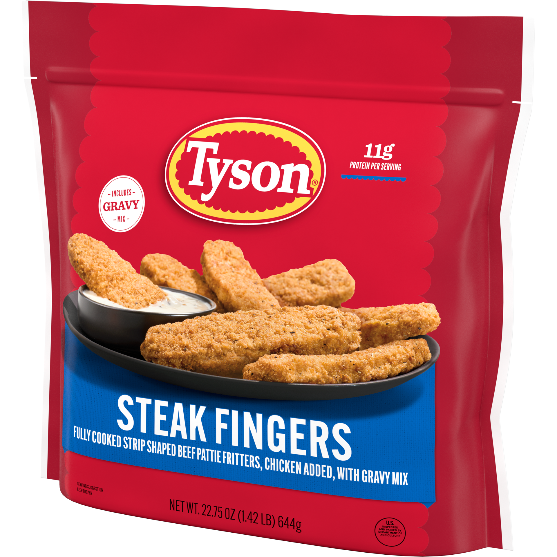 slide 3 of 8, Tyson Frozen Steak Fingers with Gravy Mix, 22.75 oz Bag, 22.75 oz