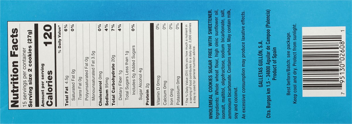 slide 9 of 9, Gullón Sugar free Digestive Cookies 14 oz, 14 oz