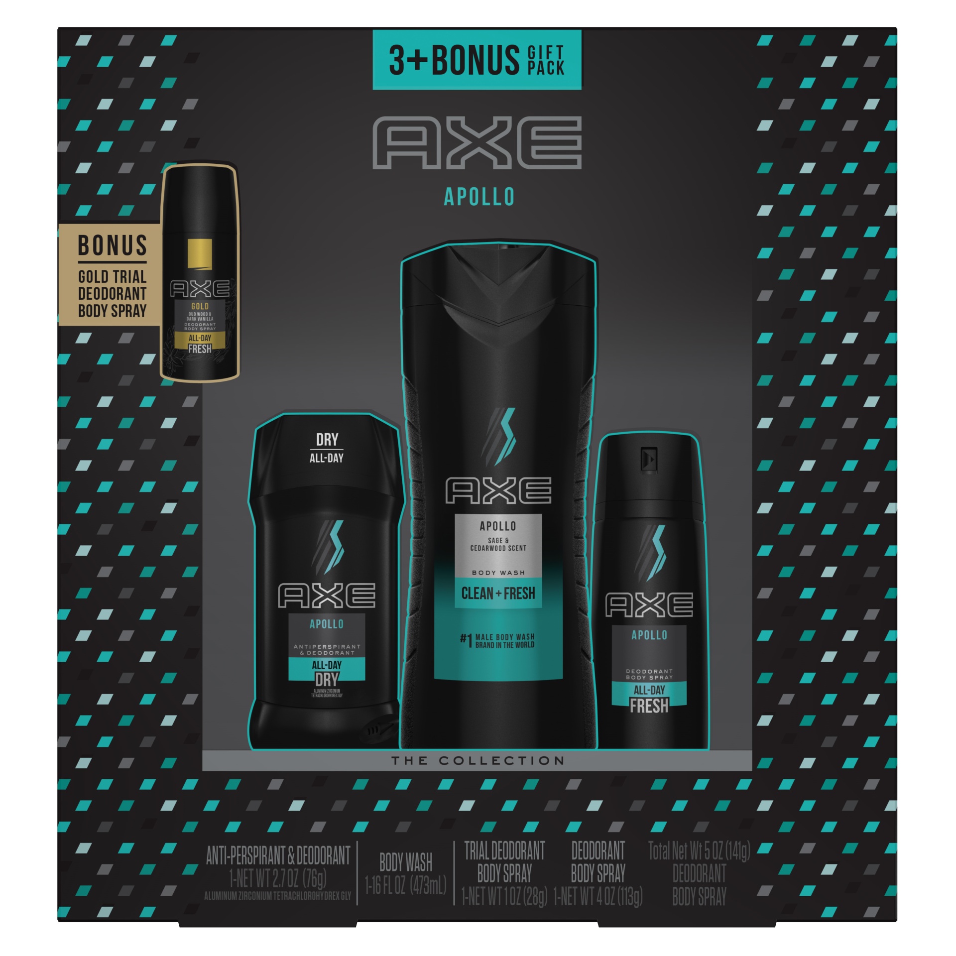 slide 1 of 1, AXE Apollo Gift Set for Men with Bonus Item, 4 ct