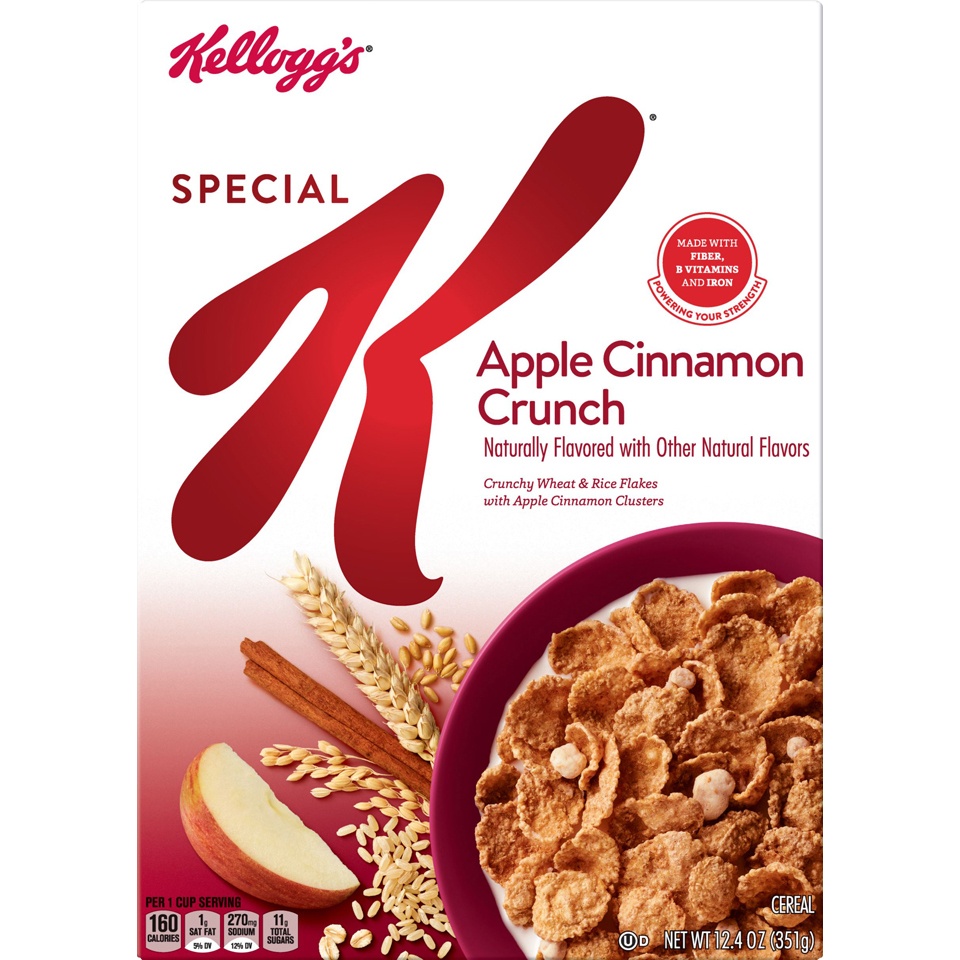 slide 2 of 3, Kellogg's Special K Apple Cinnamon Crunch Oats Cereal, 12.4 oz