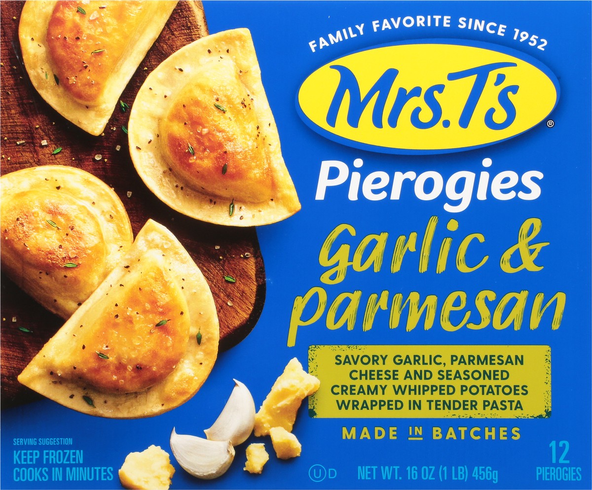 slide 1 of 14, Mrs. T's Garlic & Parmesan Pierogies 12 ea, 12 ct