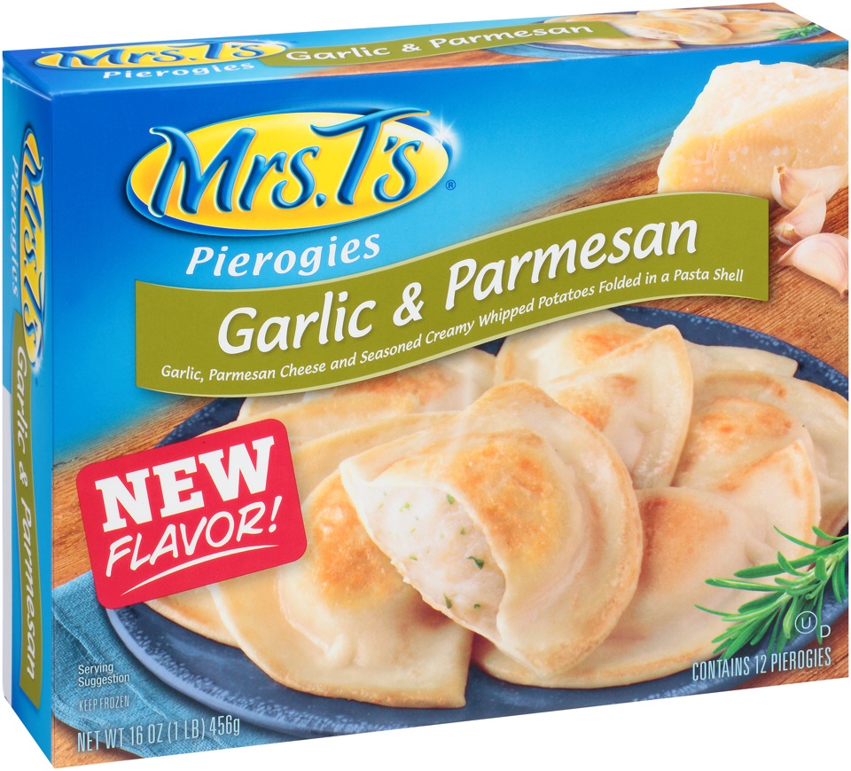 slide 1 of 1, Mrs. T's Garlic Parmesan Pierogies, 16 oz