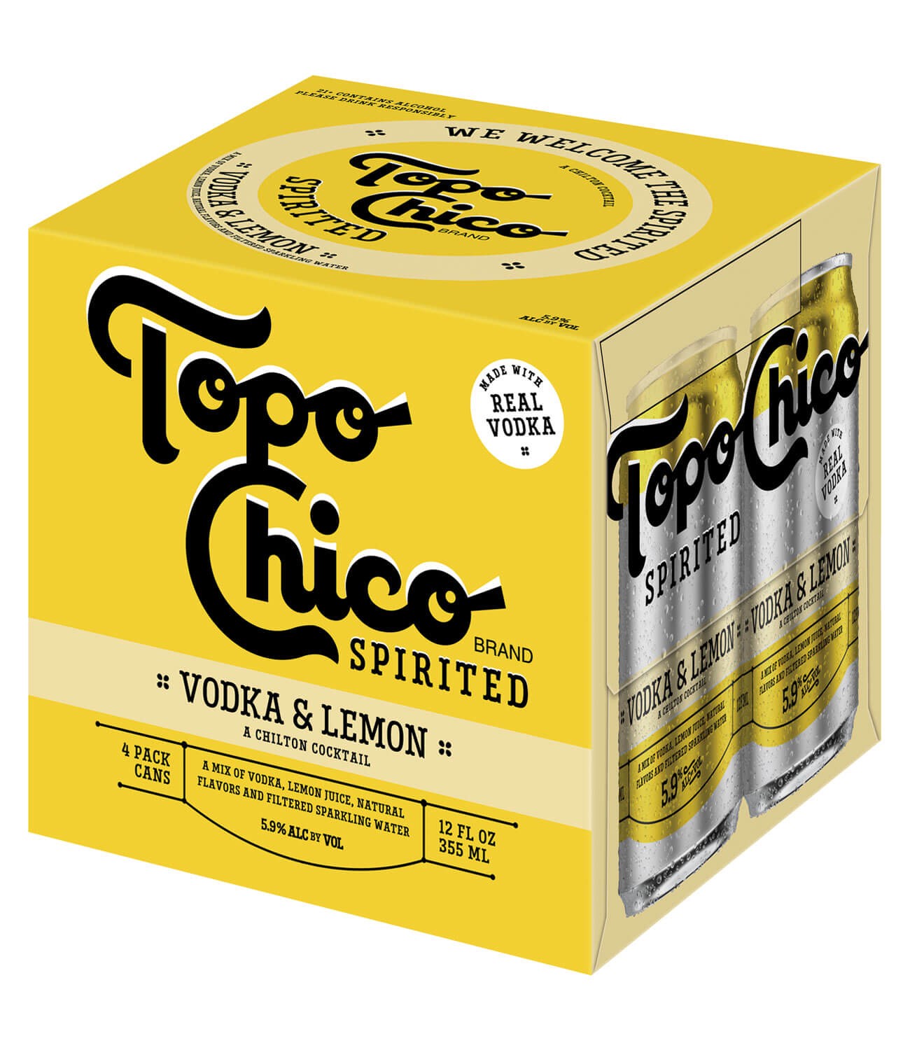 slide 1 of 1, Topo Chico Vodka Lemon, 4 ct