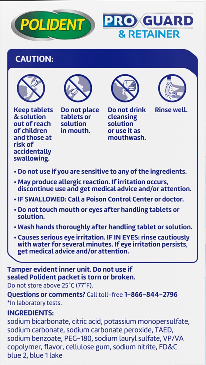 slide 3 of 9, Polident ProGuard & Retainer Daily Cleansing Tablets, Mouth Guard Cleaner and Retainer Cleaner Tablets - 40 Count, 40 ct