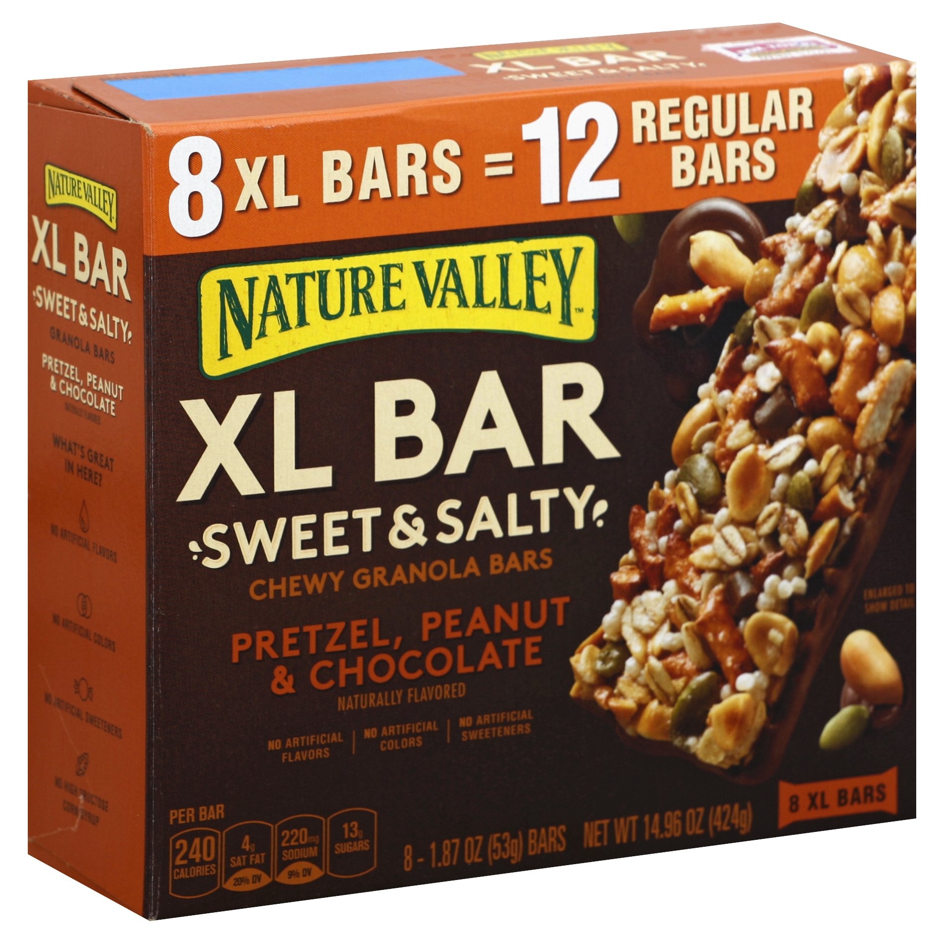 slide 1 of 1, Nature Valley XL Bar, Sweet and Salty Chewy Granola Bars, 8 ct; 1.87 oz