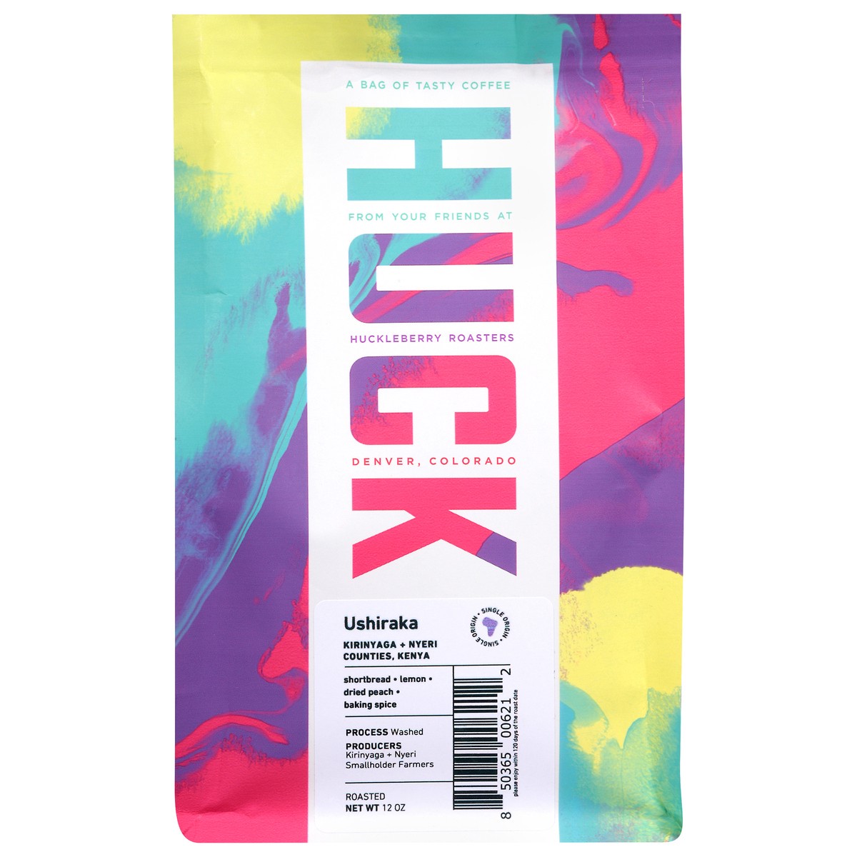 slide 1 of 4, Huckleberry Roasters Washed African Single Origin, Whole Bean - 12 OZ, 12 oz