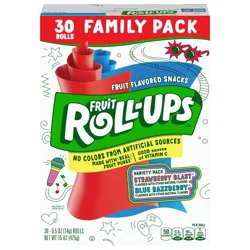 Fruit Roll-Ups Fruit Flavored Snacks, Variety Pack, 15 oz, 30 ct