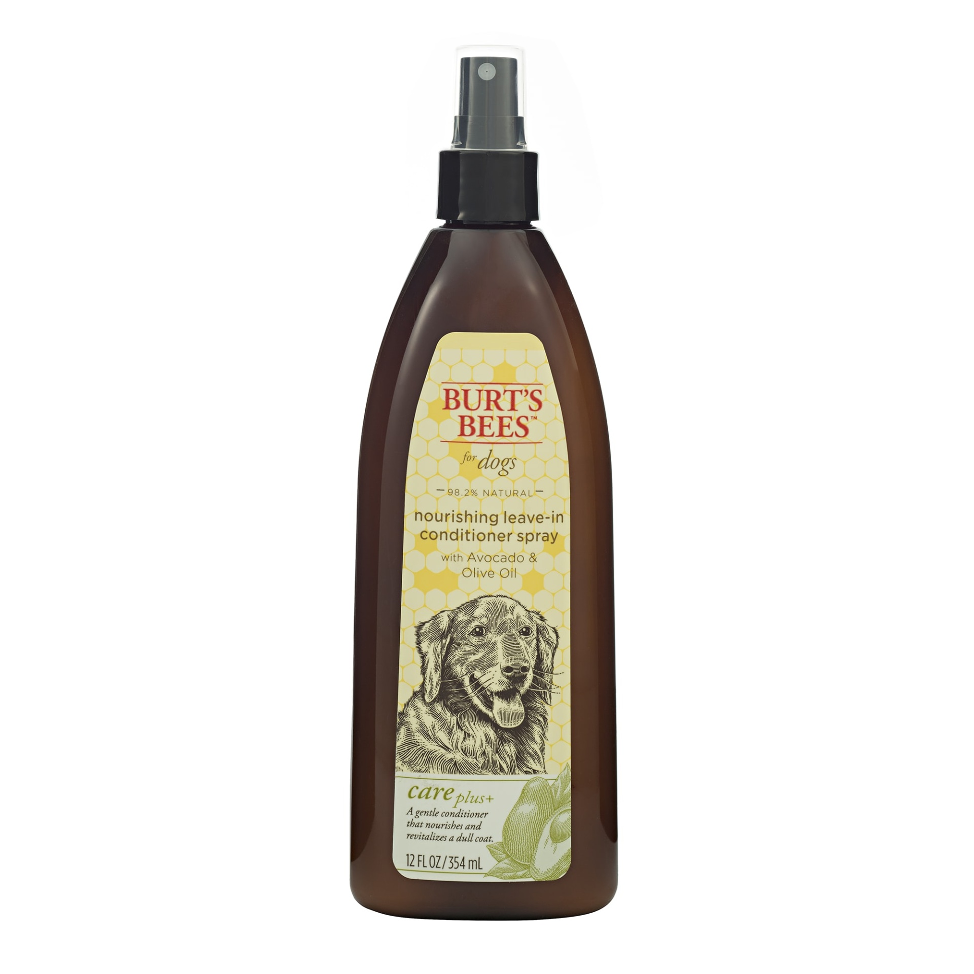 slide 1 of 1, Burt's Bees Care Plus+Nourishing Avocado & Olive Oil Leave-In Conditioner Dog Spray, 12 fl oz