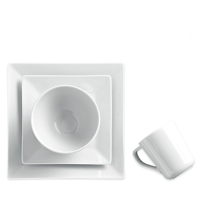 slide 1 of 2, Real Simple Square Place Setting - White, 4 ct