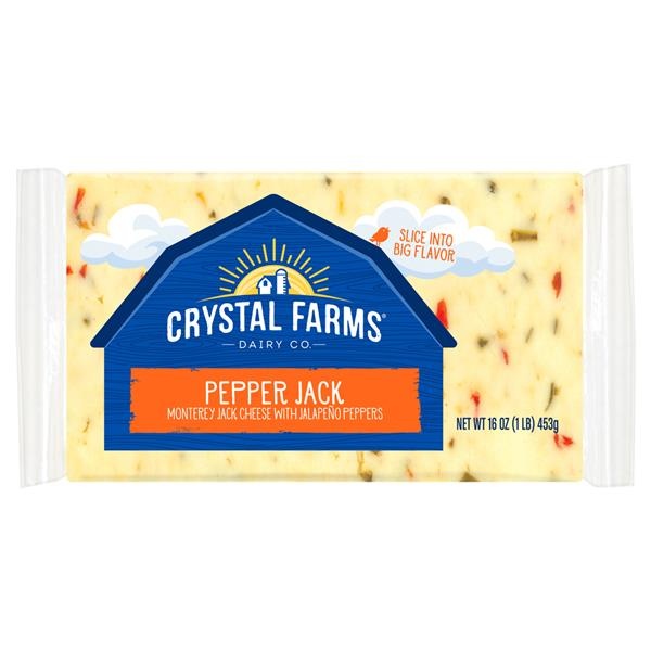 slide 1 of 1, Crystal Farms Pepper Jack Cheese - Block, 16 oz