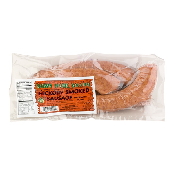 slide 1 of 1, Down Home Brand Hickory Smoked Sausage, 24 oz