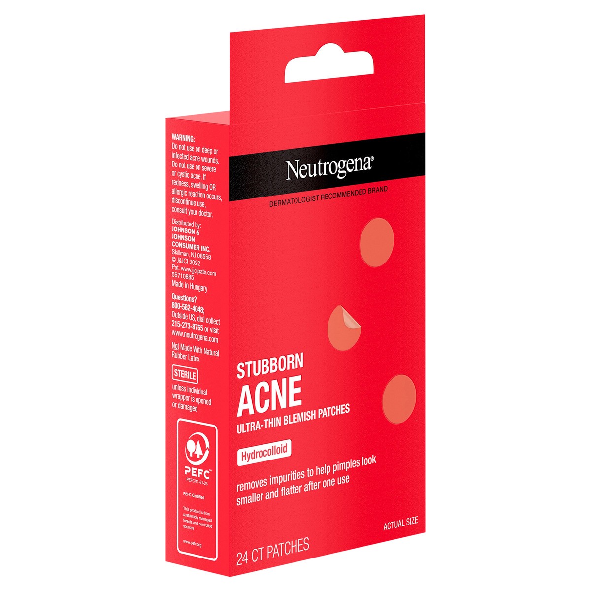 slide 7 of 7, Neutrogena Stubborn Acne Ultra-Thin Blemish Patches, Combination Pack, 24 Patches, 24 ct