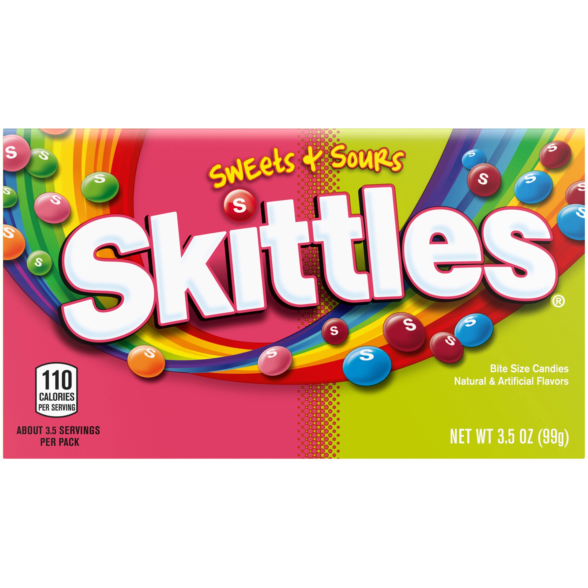 slide 1 of 5, Skittles Sweets and Sours Candy Theater Box, 3.5 ounce, 3.5 oz