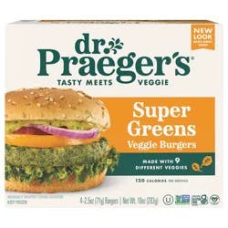 Dr. Praeger's Super Greens Veggie Burgers - 4 x 2.5 oz