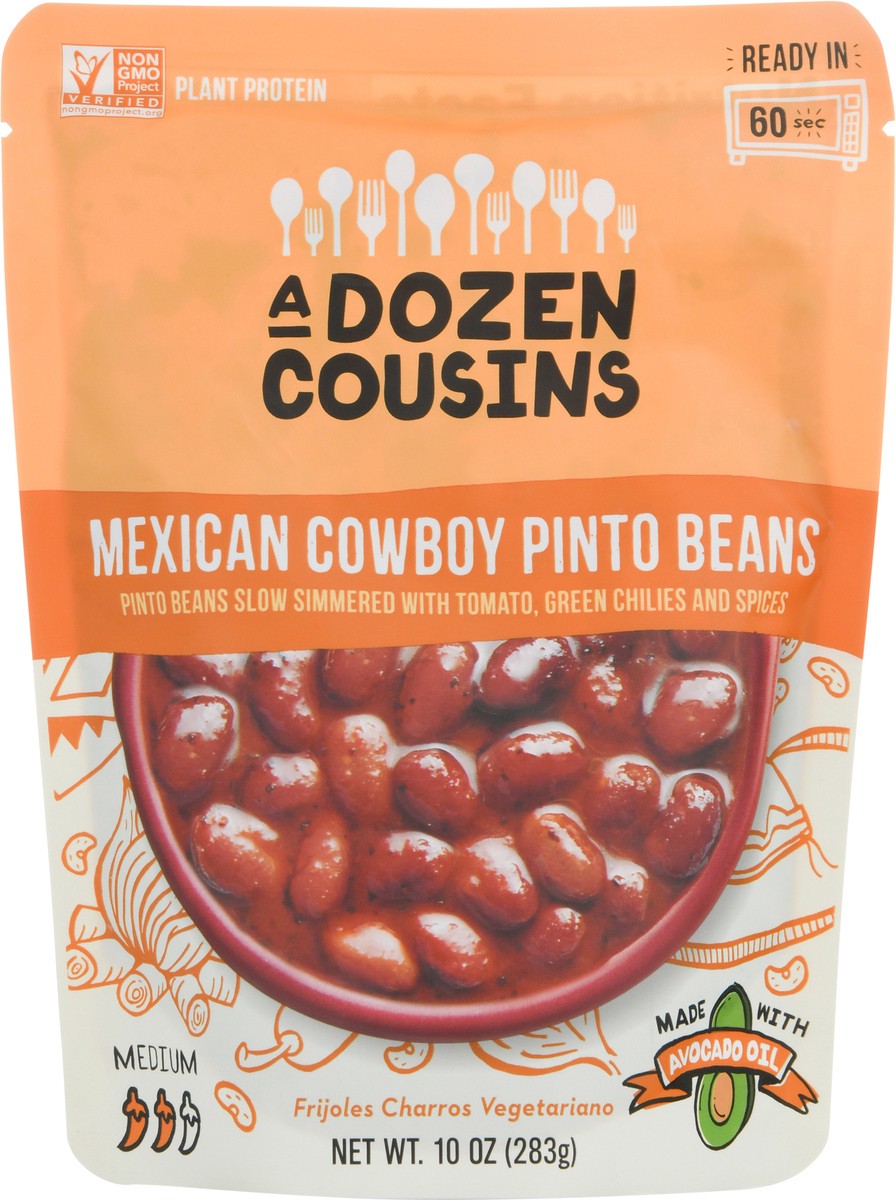 slide 6 of 9, A Dozen Cousins Ready To Eat Mexican Cowboy Pinto Beans, 10 oz