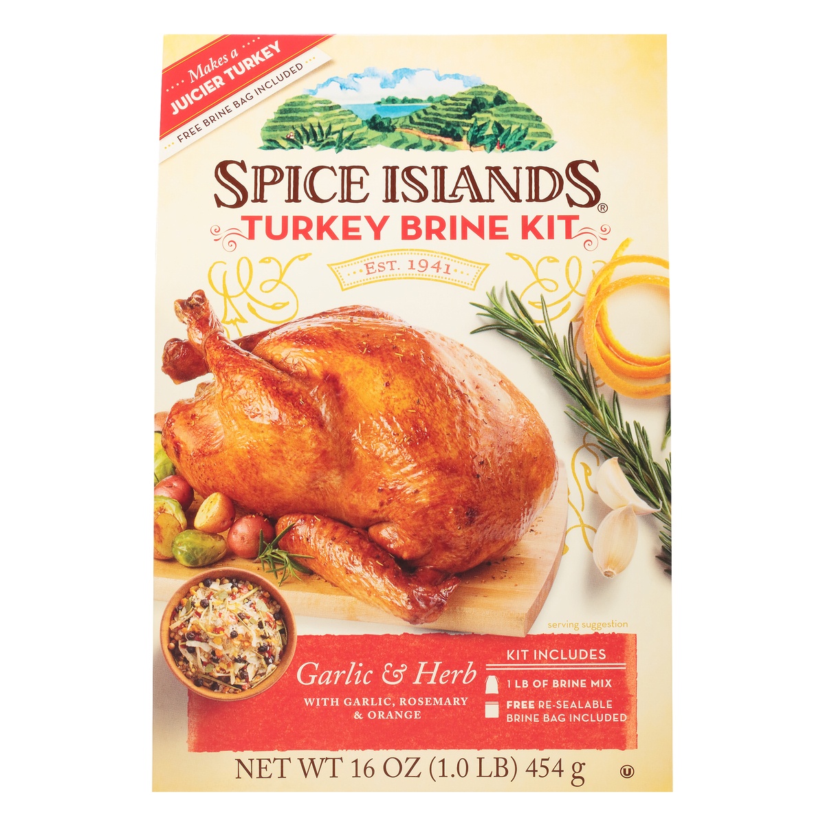 slide 1 of 8, Spice Islands Garlic & Herb Turkey Brine Kit 16 oz. Pack, 16 oz