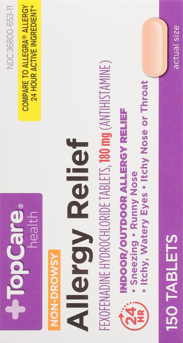 slide 11 of 17, TopCare Health 180 mg Non-Drowsy Allergy Relief 150 Tablets, 150 ct