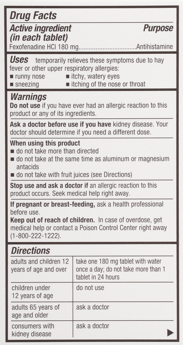 slide 8 of 17, TopCare Health 180 mg Non-Drowsy Allergy Relief 150 Tablets, 150 ct