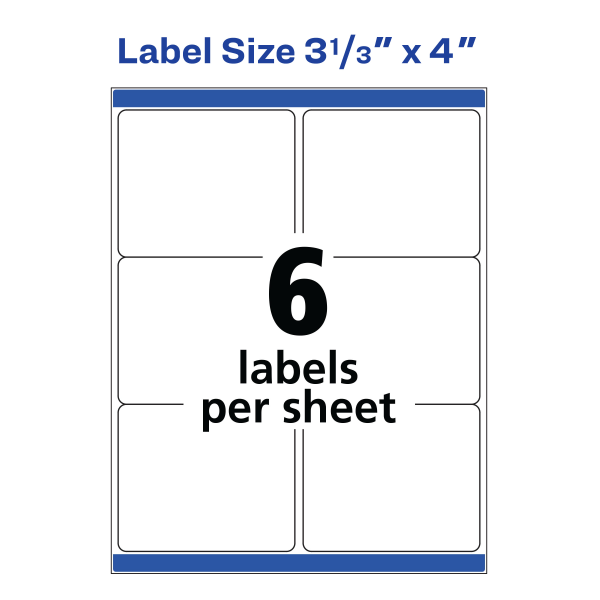 slide 3 of 8, Avery 3-1/3 x 4 Trueblock Technology Shipping Labels - White (150 Per Pack), 1 ct