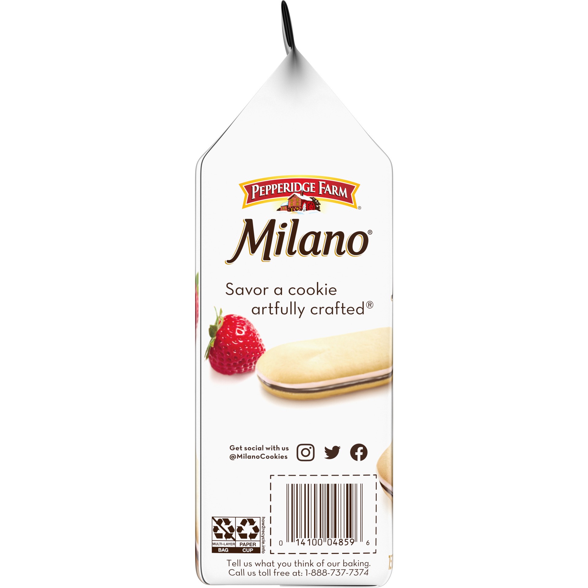 slide 2 of 5, Pepperidge Farm Milano Cookies, Chocolate Strawberry, 7 Oz Bag, 7 oz