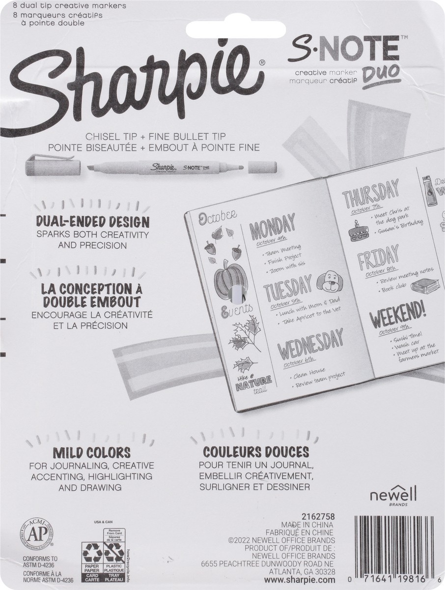 slide 5 of 9, Sharpie S-Note Dual Ended Creative Markers 8 ea, 8 ct