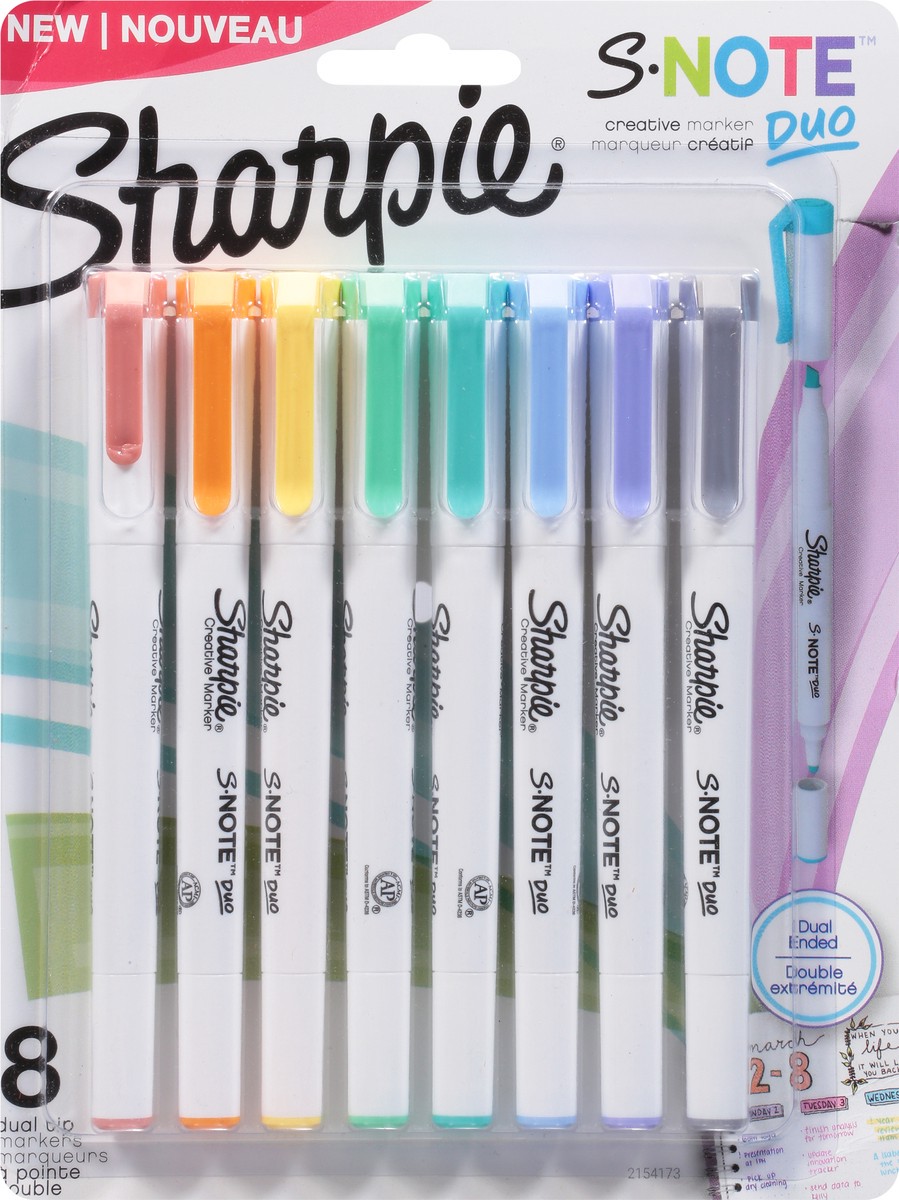 Sharpie S-note 8pk Dual Tip Creative Highlighters Assorted Colors