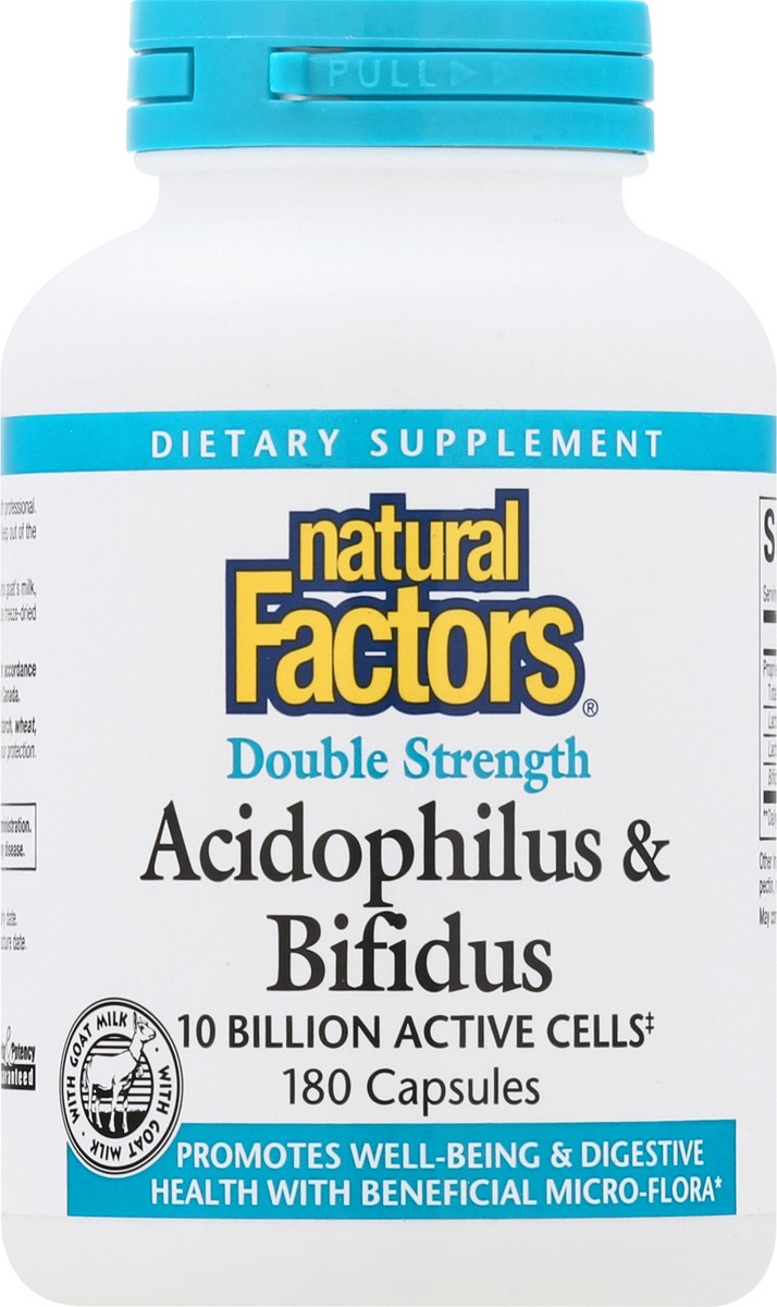 slide 1 of 2, Natural Factors Capsules Double Strength Acidophilus & Bifidus 180 ea, 154 g