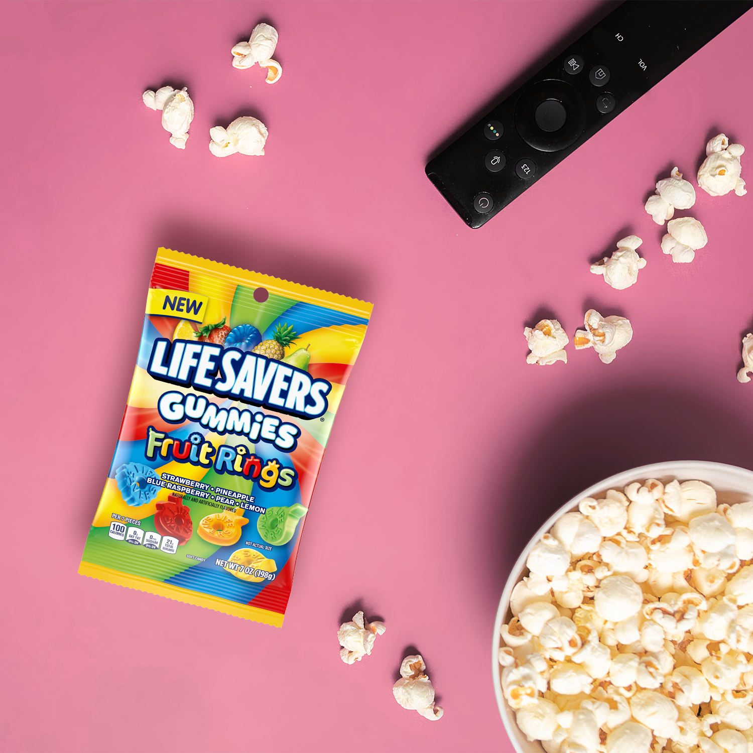 slide 5 of 8, LIFE SAVERS GUMMIES Fruit Rings Gummy Candy, 7 Oz Bag, 7 oz