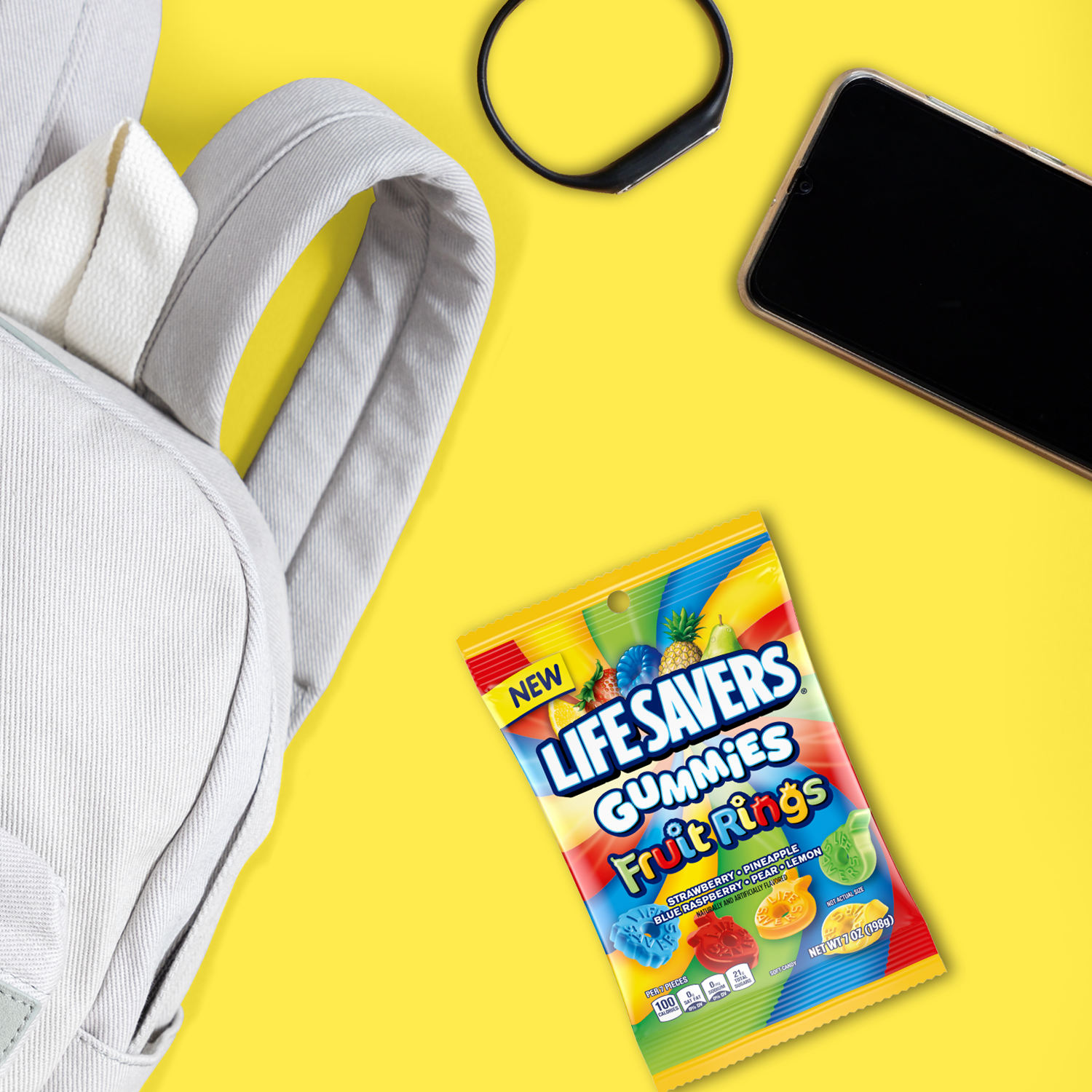 slide 3 of 8, LIFE SAVERS GUMMIES Fruit Rings Gummy Candy, 7 Oz Bag, 7 oz