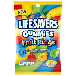 LIFE SAVERS GUMMIES Fruit Rings Gummy Candy, 7 Oz Bag