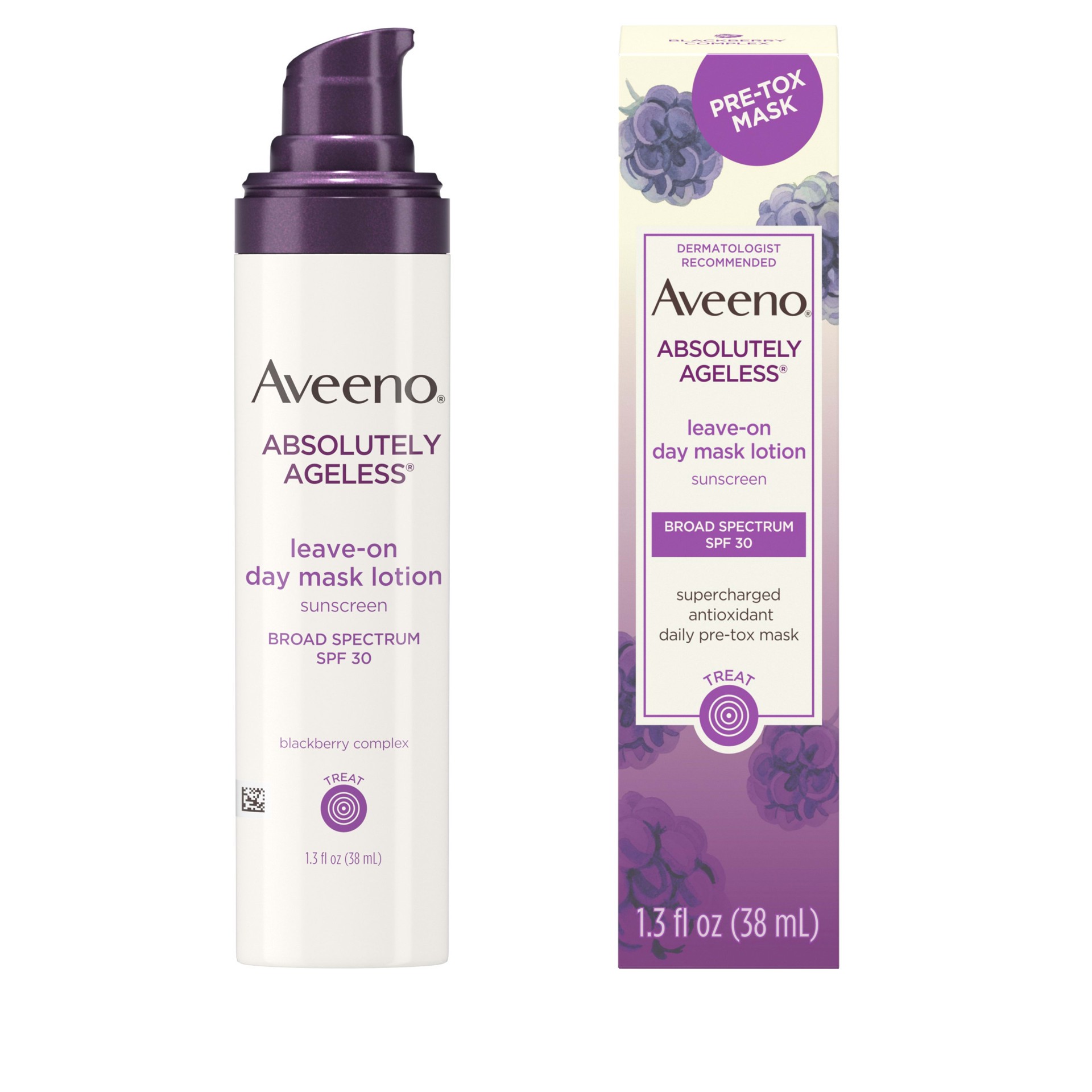 slide 3 of 5, Aveeno Absolutely Ageless Pre-Tox Leave-On Day Mask Lotion with SPF 30, 1.3 fl oz