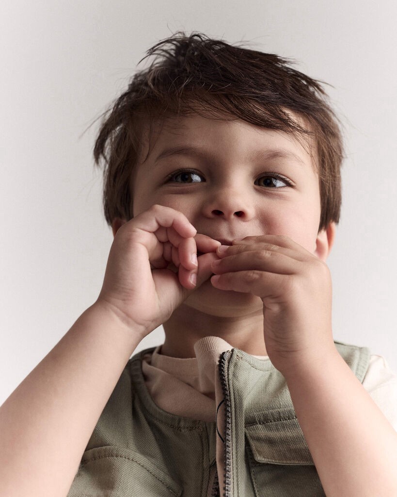 slide 2 of 6, Otteravenue Toddler Boy Otter Pocket Zip-Up Vest - Olive Olive 2T, 1 ct