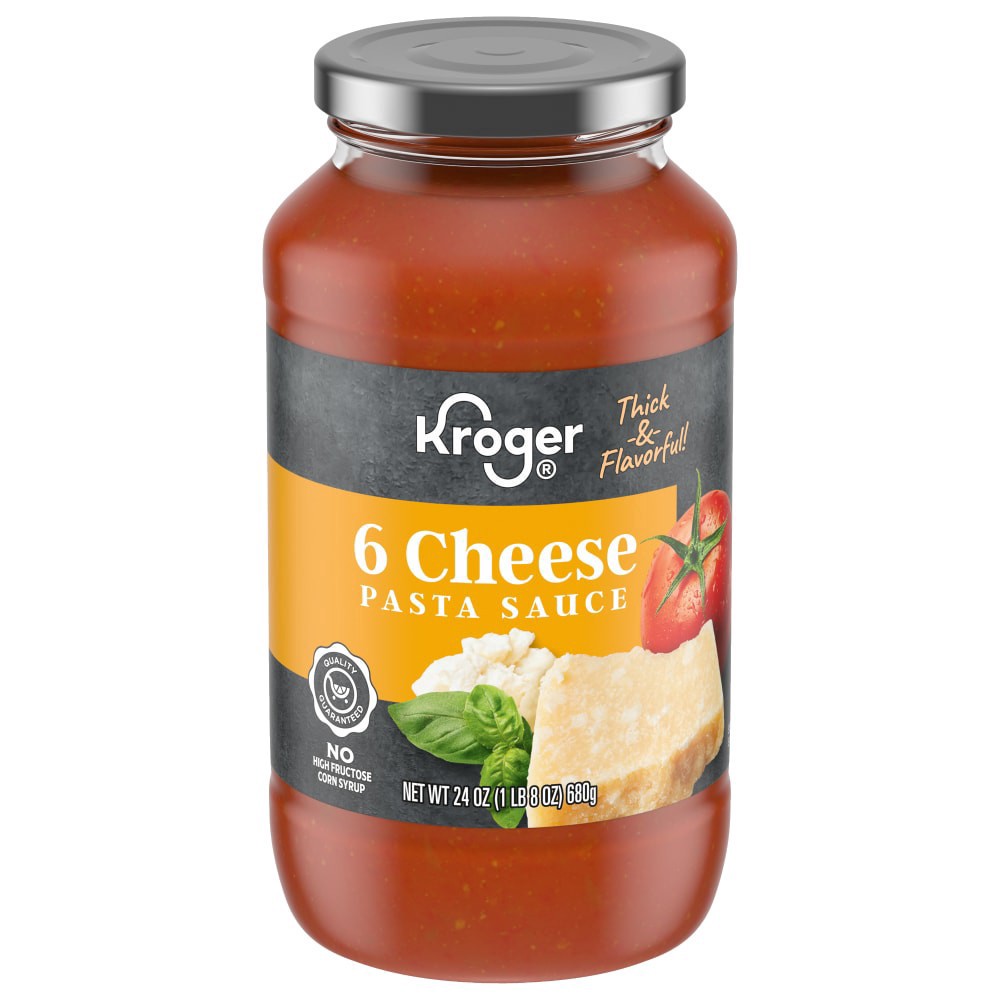 slide 1 of 4, Kroger Six Cheese Pasta Sauce, 24 oz