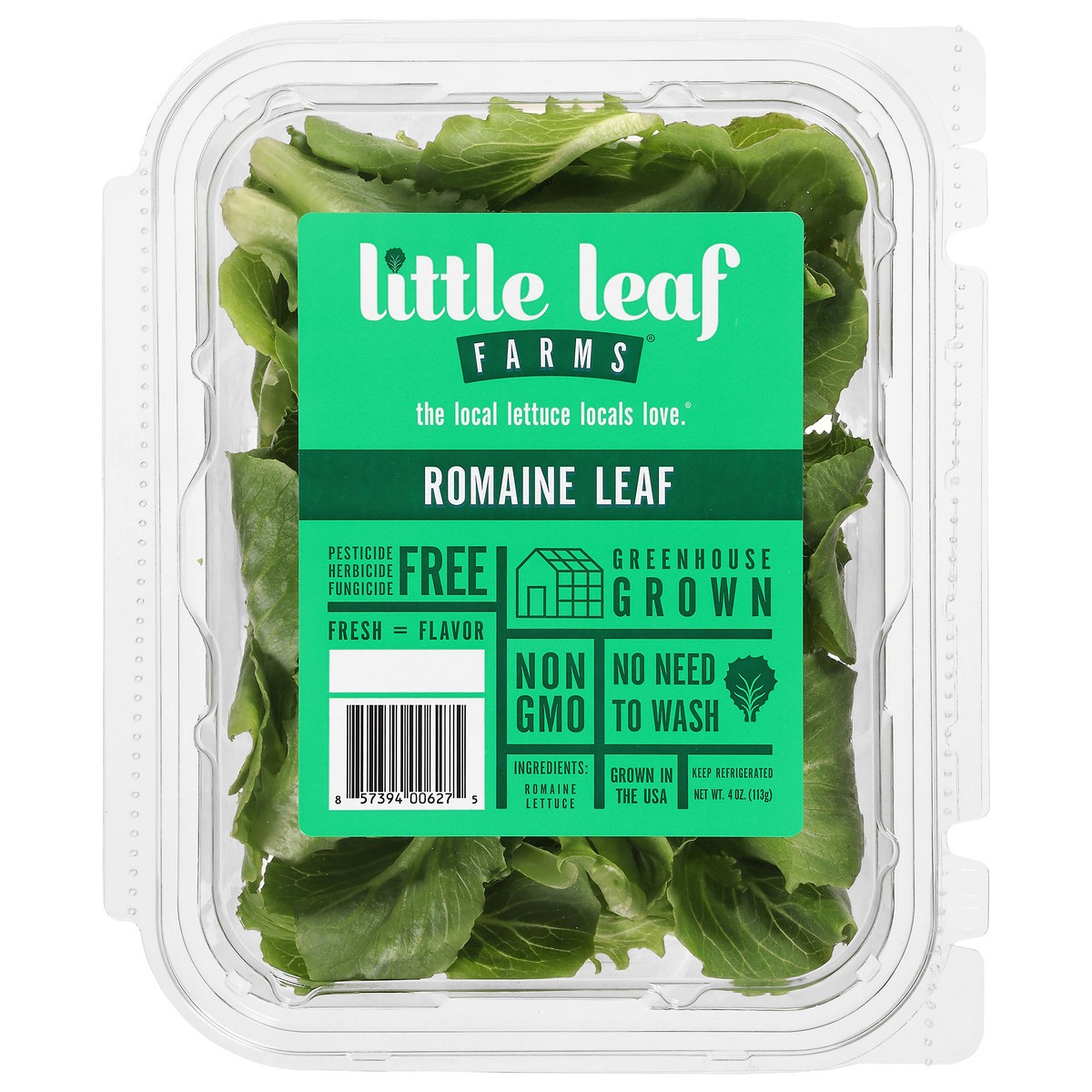 slide 1 of 14, Little Leaf Farms Romaine Leaf Lettuce 4 oz, 4 oz
