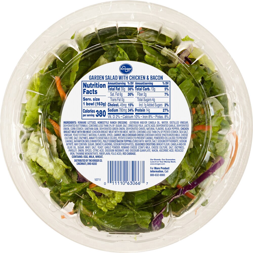 slide 2 of 3, Kroger Garden Salad With Chicken & Bacon Salad Kit For One, 5.75 oz