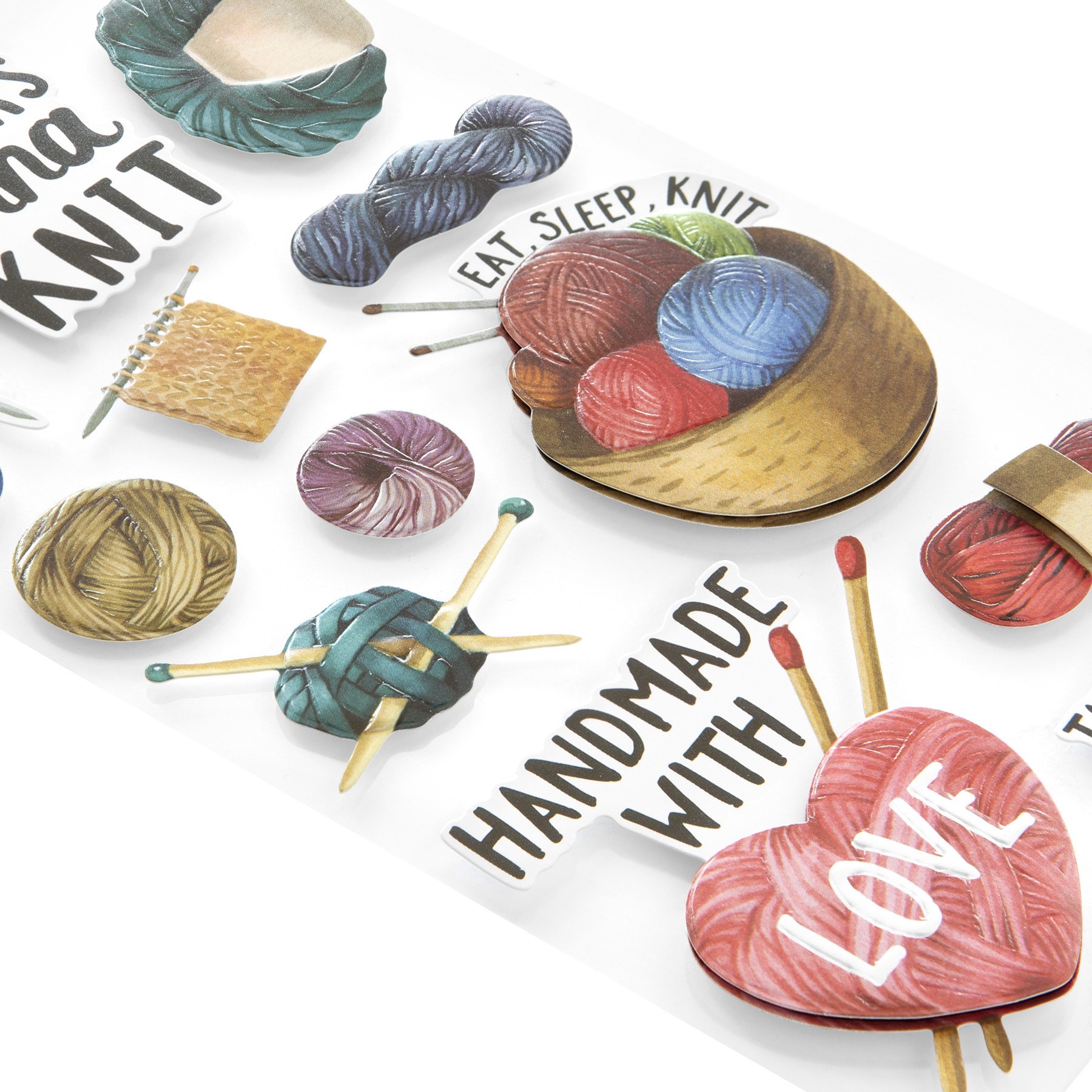 slide 4 of 5, Knitting Dimensional Stickers By Recollections, 3.875 in x 7 in