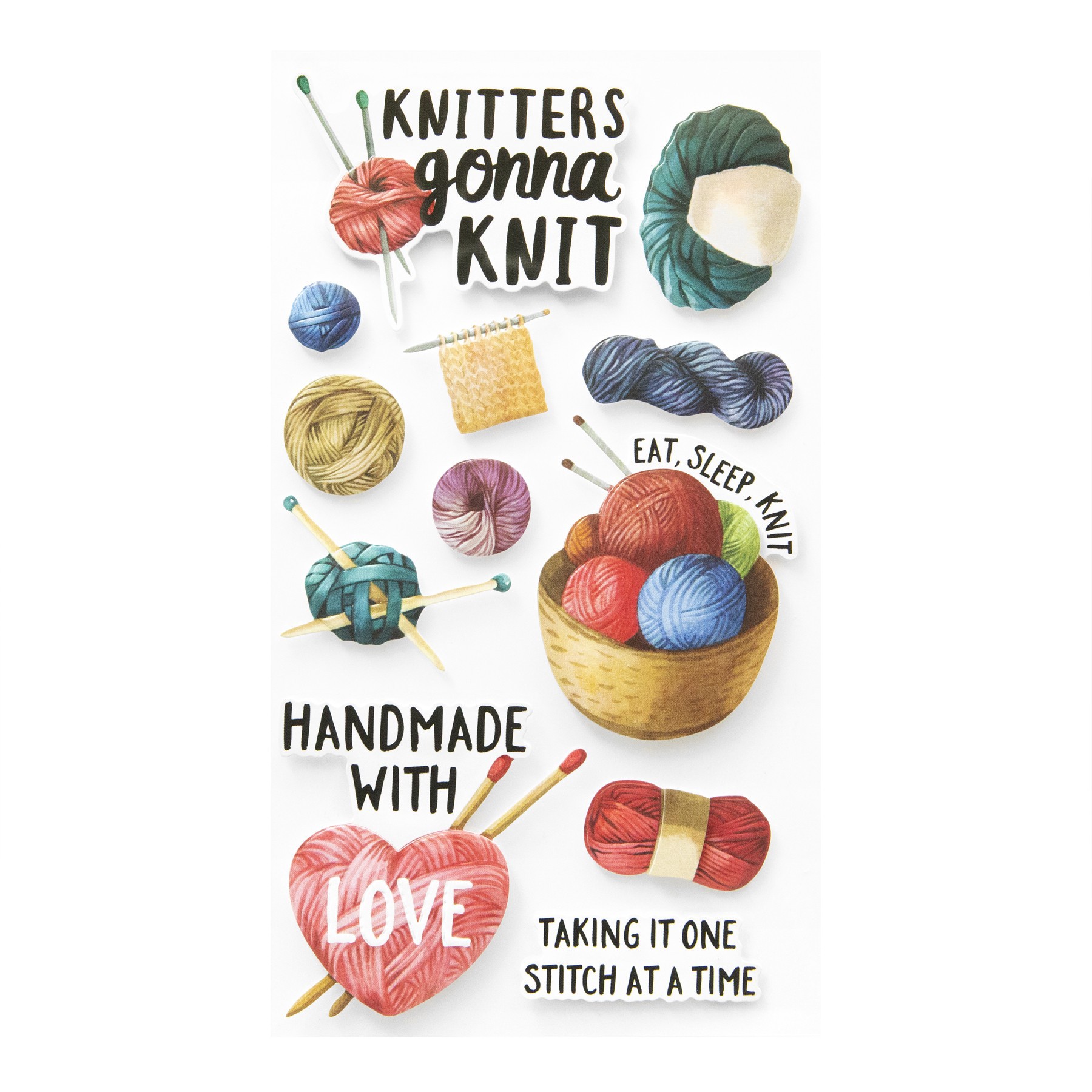 slide 3 of 5, Knitting Dimensional Stickers By Recollections, 3.875 in x 7 in