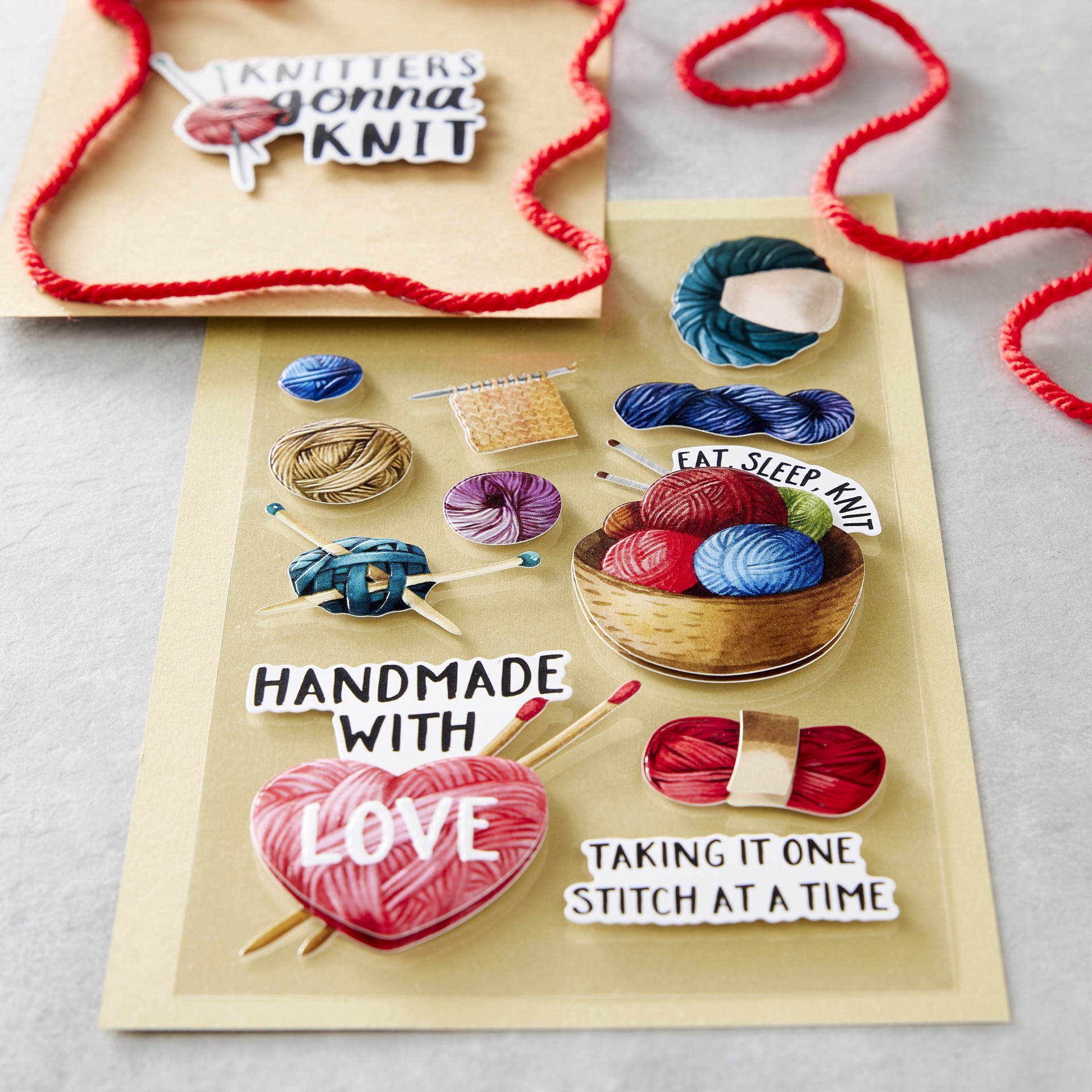 slide 2 of 5, Knitting Dimensional Stickers By Recollections, 3.875 in x 7 in