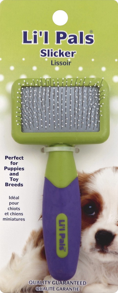 slide 2 of 2, Li'l Pals Dog Slicker Brush with Coated Tips, No Color, One Size, 1 ct