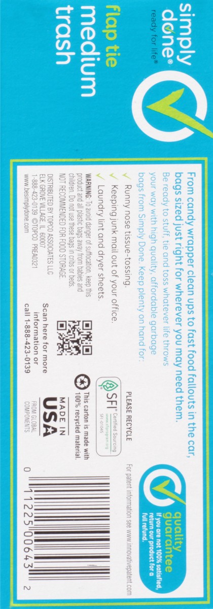 slide 9 of 9, Simply Done Medium Trash Bag 18 Ct, 18 ct